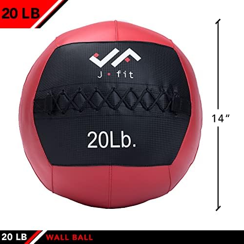 Jfit zidna medicinska lopta - 10 opcija težine 4lb-30lb - izdržljive zidne lopte za vježbe, kardio, snagu