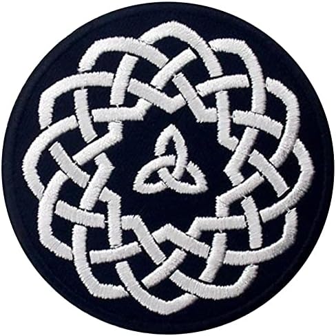 Celtic Crnot krug zakrpa zastepeni Applique Gvožđe na šivanju grbeva, bijelog i crnog