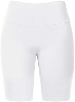 Hatopants Žene biciklističke kratke hlače od mastan mekih visokog struka Srednja bedra pamučna spandex kratke hlače