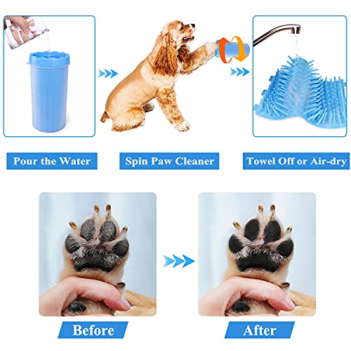 Čistač šapa za pse velika, šalica za pranje psećih stopala, 2 u 1 prijenosni Silikonski čistač