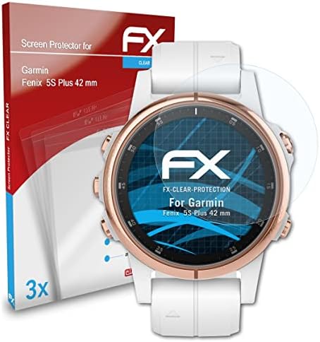 Atfolix folija za zaštitu ekrana kompatibilna sa Garmin Fenix 5s Plus 42 mm zaštitom ekrana, Ultra-Clear FX zaštitnom folijom