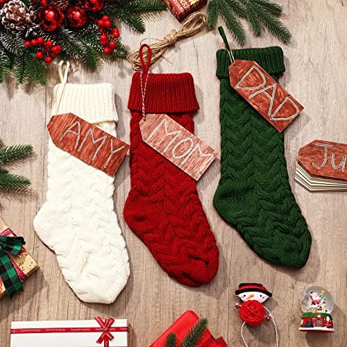 6 komada božićne čarape pletene čarape bijeli crveni zeleni kabel pletene Xmas čarape i 15 komada