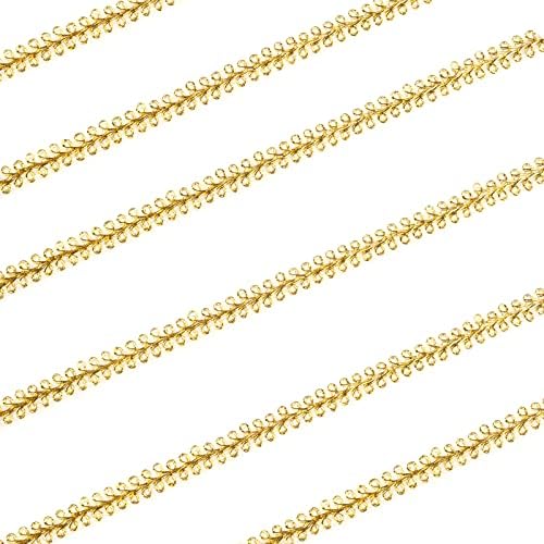 Zlatna čipka od 18 metara Gold Gimp pletenica Pomicanje pletenice Zlatna metalna vrtložna obloga za šivanje,