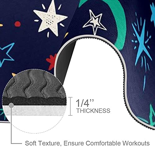 Siebzeh Crtić šareni uzorak Mjesečeve zvijezde tamnoplava Premium debela prostirka za jogu Eco
