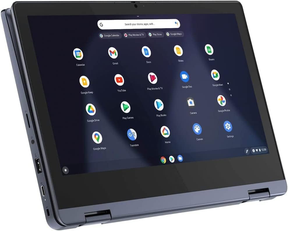Lenovo 2022 Flex 3 Chromebook sa ekranom osetljivim na dodir, 2-u-1 11.6 HD za poslovni i Studentski Laptop, MT8183 CPU, 4GB LPDDR3, 64GB eMMC, Web kamera, plava, Chrome OS, 32GB USB kartica