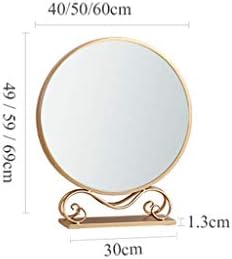 Lxdzxy ogledala, ogledalo za ispraznost okruglo ogledalo za princezu, ogledalo za ljepotu za kupaonicu metalna podrška ogledalo za šminkanje šik ogledalo za izložbu u punoj dužini ogledalo više stilova, zlato, 4040Cm