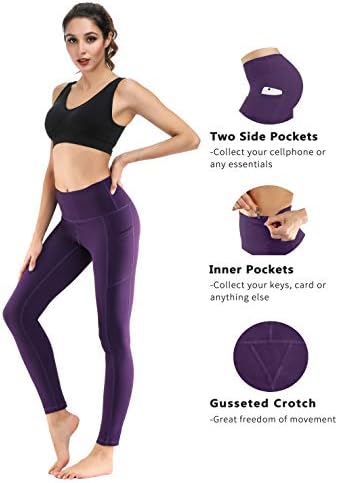 Fengbay 2 pakovanja visoko struka joga hlače, džep joga hlače Tummy Workout trčanje 4 smjer rastezanje