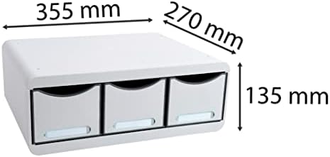 Exacompta Kancelarijska kutija za alat Maxi, 270x355x135mm, 3 zatvorene fioke - svijetlo siva