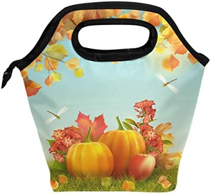 WOZO jesen Harvest zahvalnosti bundeva list izolovana torba za ručak Tote Bag Cooler Lunchbox torba za otvorenom