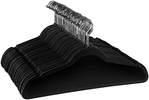 Elama HOME 50 komada veslačke vješalice za velvet s okretnim kukama od nehrđajućeg čelika u crnom,
