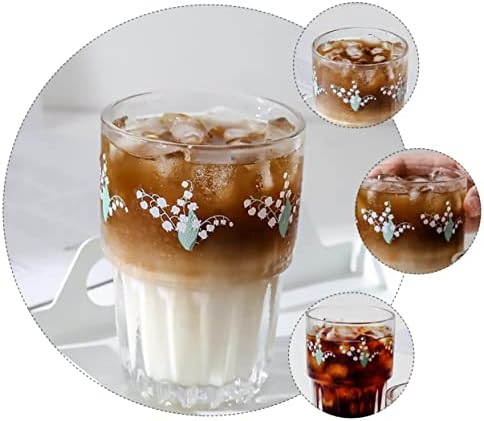 Luxshiny 2pcs đurđeh stakla čiste staklene krigle staklene čaše za piće čaša za piće staklena putni kava