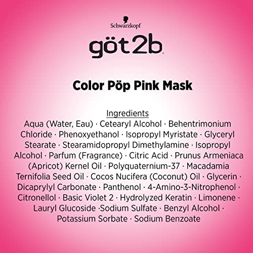 Got2b boja Pop polutrajna maska za kosu, Pink, 5.1 oz