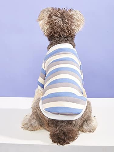 Qwinee Striped pseća majica, duks štenad, mačića, štenad majica, mačka, mačka, pasa odjeća, kućna
