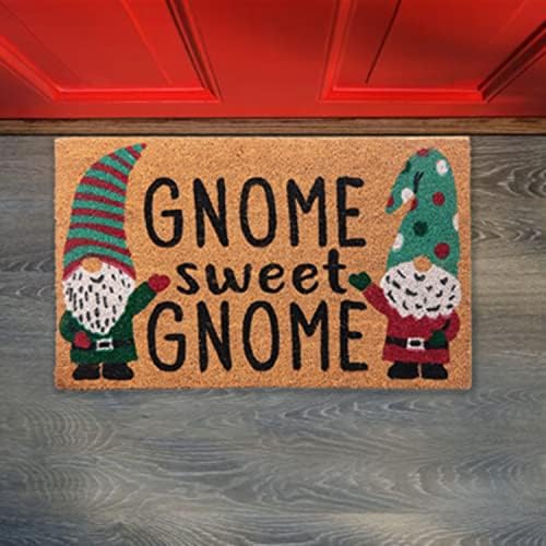 GANZ GNOME SWEET GNOME DOORMAT, COIR, PVC, Širina 30 inča, 18 inča dužina, smeđa