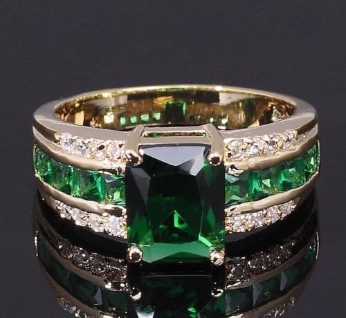 Phetmanee trgovina modna veličina 6,7,8,9,10 muškarac žena vjenčani smaragd 18k zlato punjeni prstenovi