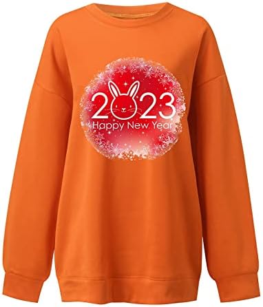 Jjhaevdy ženski 2023 dugi rukav s dugim rukavima s dugim pulovernim puloverm puloverske dukserice Classic-Fit lagana majica
