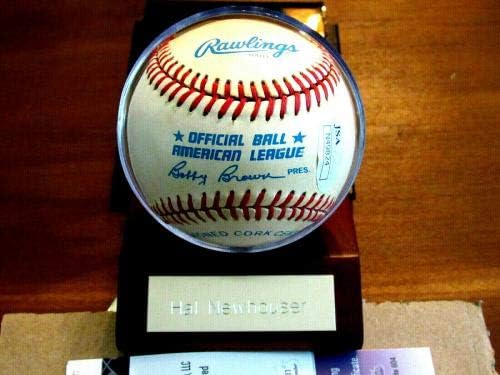 HAL Newhouser 2x al MVP Tigrovi Indijanci Hof potpisao je auto vtg oal bejzbol JSA baza - autogramirani bejzbol