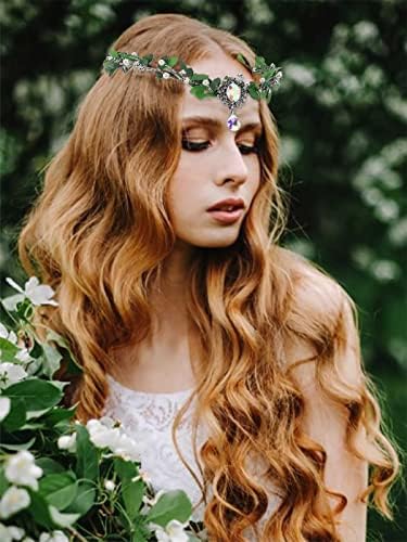 CAKURE Fairy Crown Elf Headpiece Woodland Tiara Elven Crown Boho vijenac traka za glavu vjenčanje