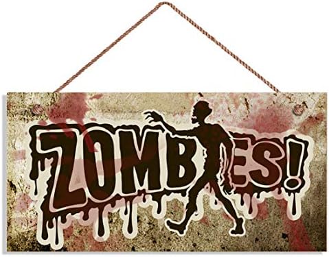 Innaper Zombie, zombiji!, Grunge i krv, 5 x 10 znak, poklon za njega, man pećinski dekor, znak za Halloween,