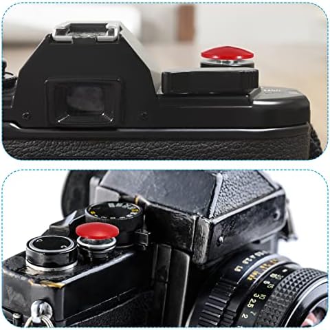 Patikil Gumb za zatvaranje kamere, tipka za punjenje mekanog zatvarača 4 pakovanje Čista dugmeta za bakrenu kameru pogodna za DSLR / SLR kameru, crvenu