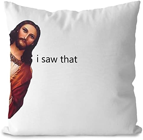 Dotain Funny Isus vidio sam to bacanje jastuk za bacanje Kućni uredski dekor, smiješan Isus Quote jastučni jastučnica za kućnu sobu Kauč Kauč Kauč