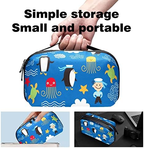 Prijenosni elektronski Organizator torbe za torbe Blue Penguin mornar Octopus Sidro uzorak putni kabl torba za skladištenje čvrstih diskova, USB, SD kartica, punjač, Power Bank, slušalice