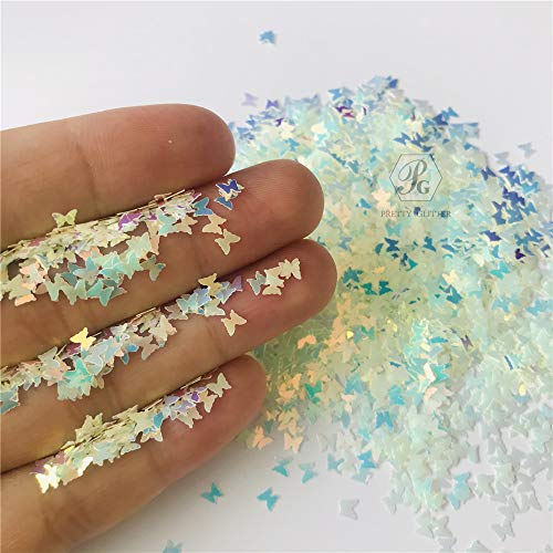 PrettyG 10 Gram / Pack Luminous 3mm leptir nail Art Glitter Glow in the Dark 3D Sparky Glitter naljepnice