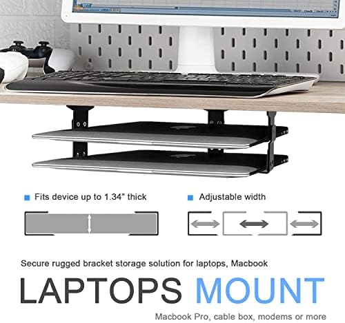 IFCASE 2-slojni nosač za Laptop ispod stola, dvospratni Metal ispod držača police za Laptop, MacBook Pro, Tastatura sa silikonom protiv ogrebotina