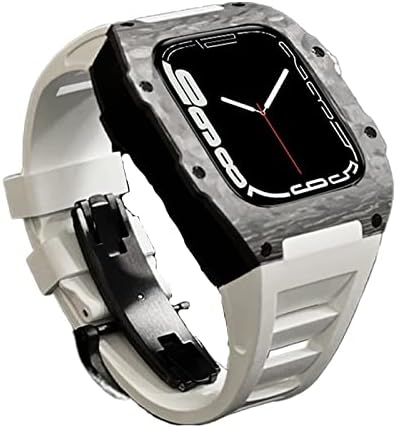 Kappde luksuzni karbonski aluper od legure na kamencu za Apple Watch 7 6 5 4 SE gumeni band