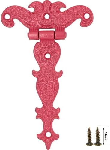 USLEIFU 2pcs Retro T-remen šarke antikvitetne ukrasne ružičaste šarke sa montažnim vijcima