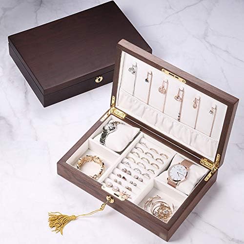 Kutije za nakit za žene, nakit Organizator za skladištenje, 2 sloja nakita za odlaganje nakita za polaganje