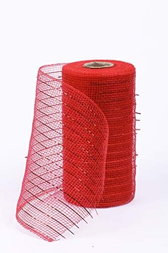 6 inča x 30 stopa-yycraft metalik poli mrežasta vrpca za ukrašavanje / vijenac izrađuju zanat crveno