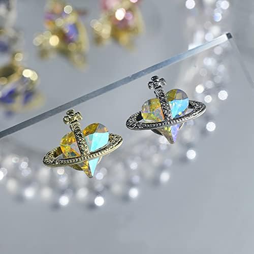 Heart Nail Art Rhinestones, 3d love Heart Crystal Nail Diamond dekoracije, trodimenzionalni
