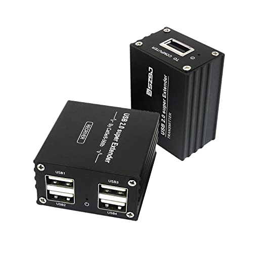SZBJ USB Extender preko RJ45 CAT5E / 6 do 230ft Ethernet kabel sa adapterom za napajanje sa 4 USB2.0
