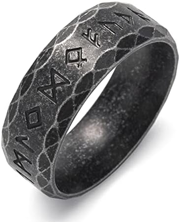 KIRTIJW Vikinški prstenovi za muškarce nordijske vikinške gavrane Rune Vegvisir kompas amajlija prsten