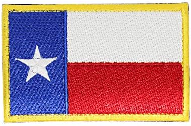 Birhriver 3 x 2 Teksas stabl zastave za patch - izvezeni amblem taktička ruksačka torba - podlogu: kuka i petlja
