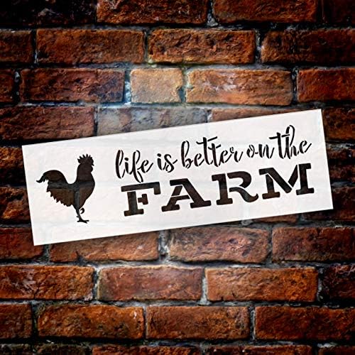 Život je bolji na farmi šablona sa piletinom StudioR12 | Mylar šablon za višekratnu upotrebu | upotreba