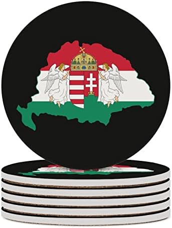 Karta Mađarske Mađarske zastave keramički podmetači upijajući drveni podmetači okrugli držači