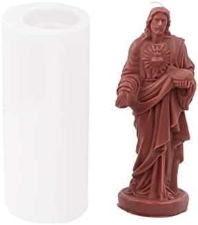 Xidmold 3D Jesus Candle Candle Candle, Jesus Silikonski kalup za skulpturu, mirisna svijeća, aromaterapija gips, smola umjetnost, religiozni kućni dekor
