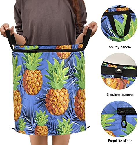 Ananas plava Pop up korpa za veš sa poklopcem sklopiva korpa za odlaganje sklopiva torba za veš za kamp hotelsku spavaonicu