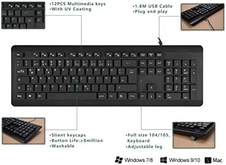 BoxWave tastatura kompatibilna sa MSI Raider GE67Hx - AquaProof USB tastaturom, periva vodootporna vodootporna