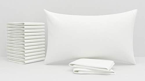 Aveesha 12 pamučni pamučni jastučni jastuk - standardne veličine Bijeli jastučnici - 180 brojeva navoja Percale
