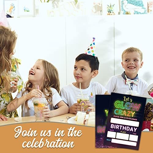 Pozivnice za rođendan za dječake, Neon Glow Rođendanske pozivnice, pozivnice za rođendan, tinejdžerski