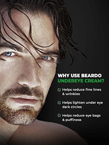 Beardo Naturals osvjetljenje pod očima za oči za muškarce | Smanjite bore fine linije i tamne krugove | Vraća mladenački sjaj | 98% prirodnih | 20ml - 0,8FL OZ