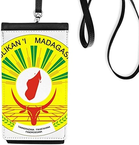 Madagaskar Africa National Emblem Telefon novčanik torbica Viseće mobilne torbice Crni džep