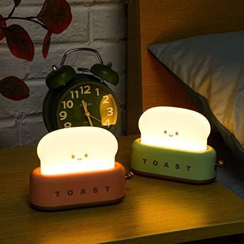 2 komada toster noćna lampa slatki desk Decor Smile Face tost punjiva noćna svjetla tost lampa sa