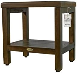 Decoteak Classic Tuš klupa Eleganto Prirodna drvena stolica za tuširanje sa polica 18 Berkro bez otvorene