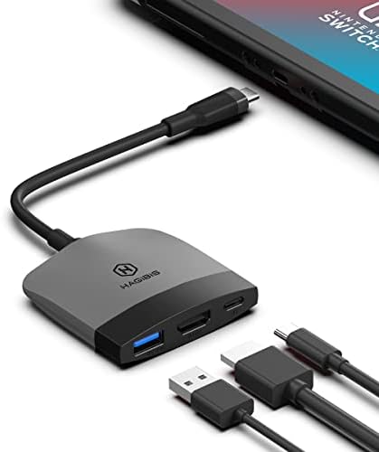 Prebacivanje za Nintendo prekidač OLED, Hagibis prijenosni TV priključak za punjenje sa HDMI i USB 3.0 Port Zamjena za zamjenu pristaništa C Tip C do HDMI TV adapter za Macbook Pro Air