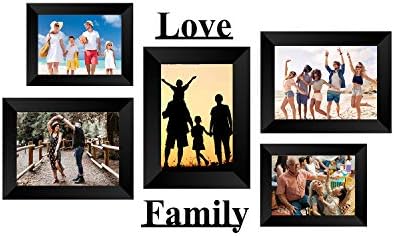 eCraftIndia memory Wall Collage Photo Frame-Set od 5 okvira za fotografije za 2 fotografije od 4 x6, 3 fotografije od 5 x7, 1 komad ljubavi , 1 komad porodice