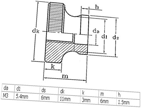 X-DREE 20 kom M3 ugljenični čelik Knurled palac matice za 3d štampač grijani krevet (Tuercas moleteadas de acero al carbono M3 de 20 piezas para cama con calefacción de impresora 3D